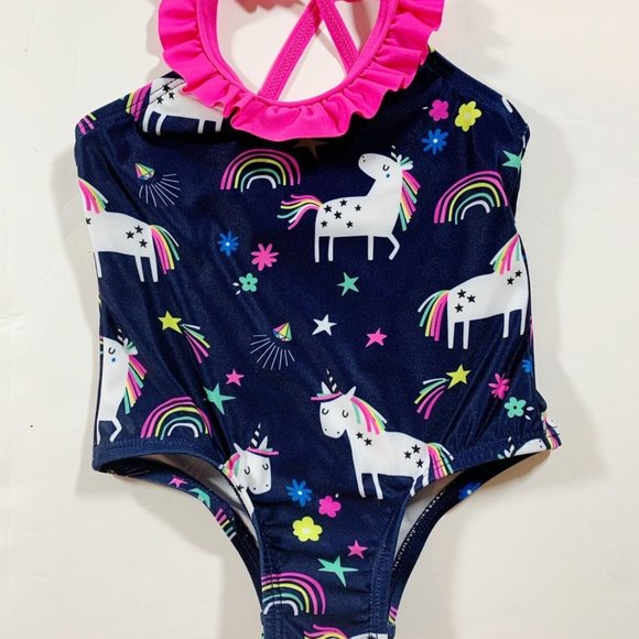 Wippette Other - WIPPETTE BABY GIRL UNICORN SWIMSUIT IN NAVY